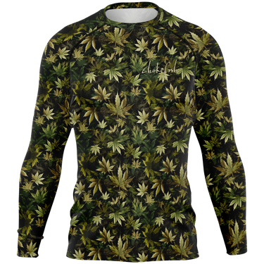 Chokefish™ Long Sleeve Rashguard Cannabis Men's Shirt-007